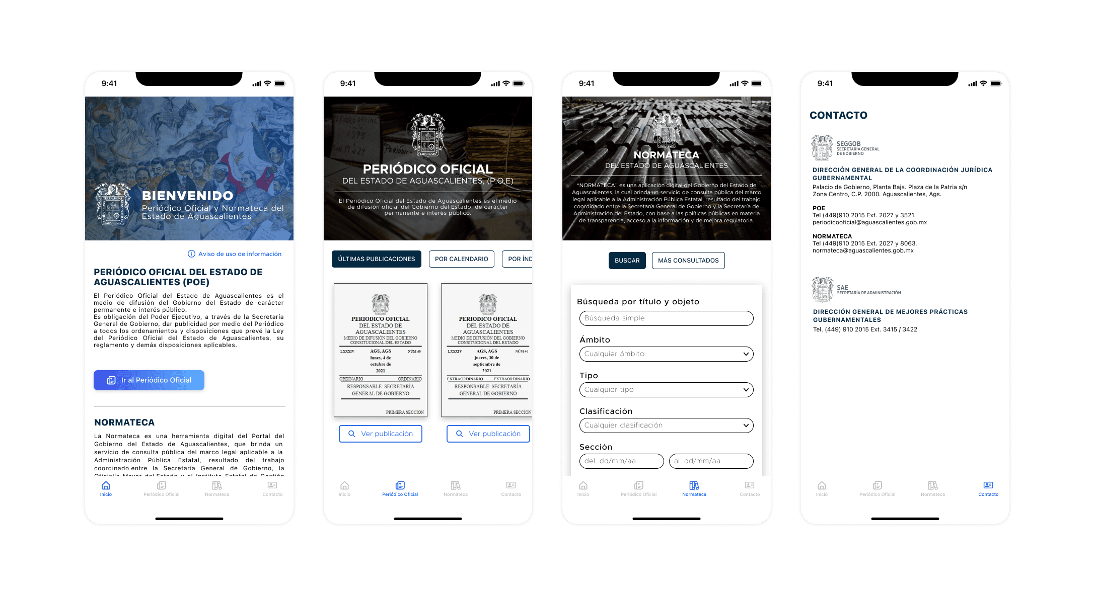 state-gazette-app-main-screens