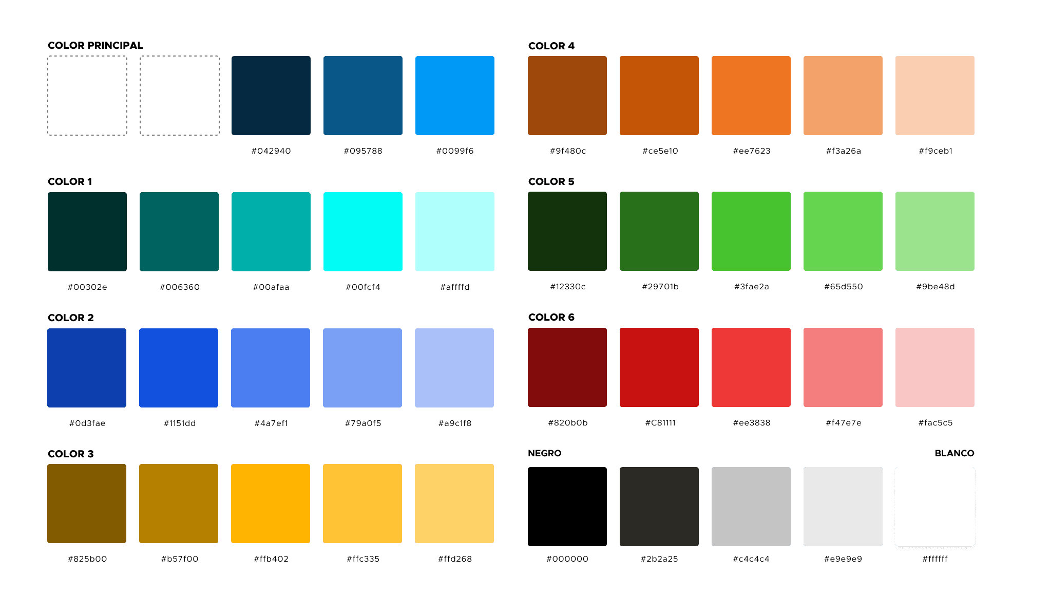 web color palette